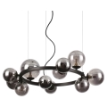 Ideal Lux - Lustre LED pendente com cabo PERLAGE 11xG9/3W/230V, Ø 73 cm, preto/fumê